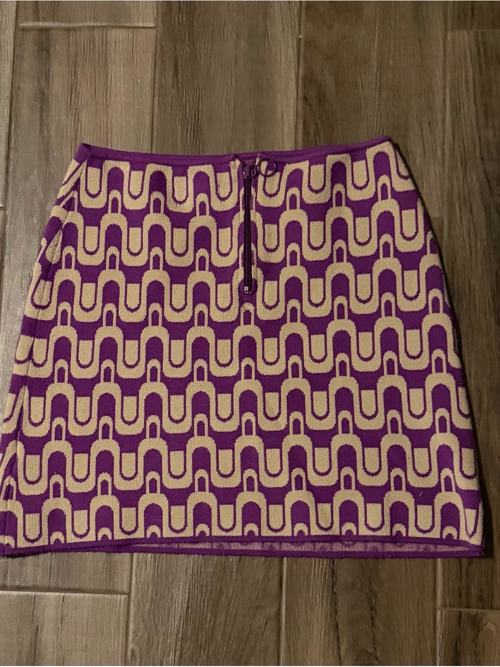 Anthropologie Maeve Purple & Tan Mini Skirt - Picture 2 of 3
